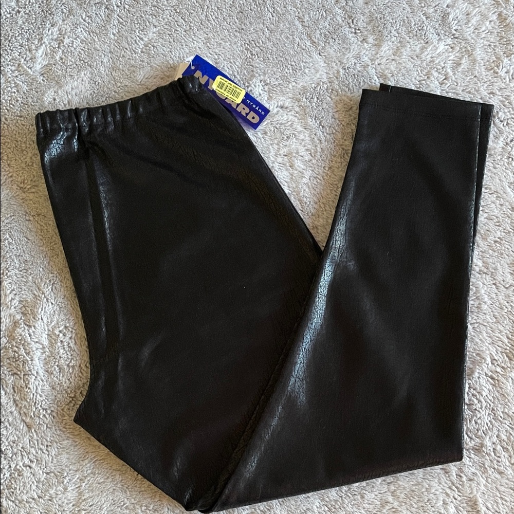 Nygard Black Faux Leather Leggings  SZ PM